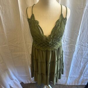 Olive green Zenana Dress with adjustable straps